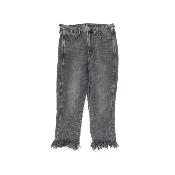 GAP Denim - GAP Women's Washed Black Cropped Fringe Hem Jeans